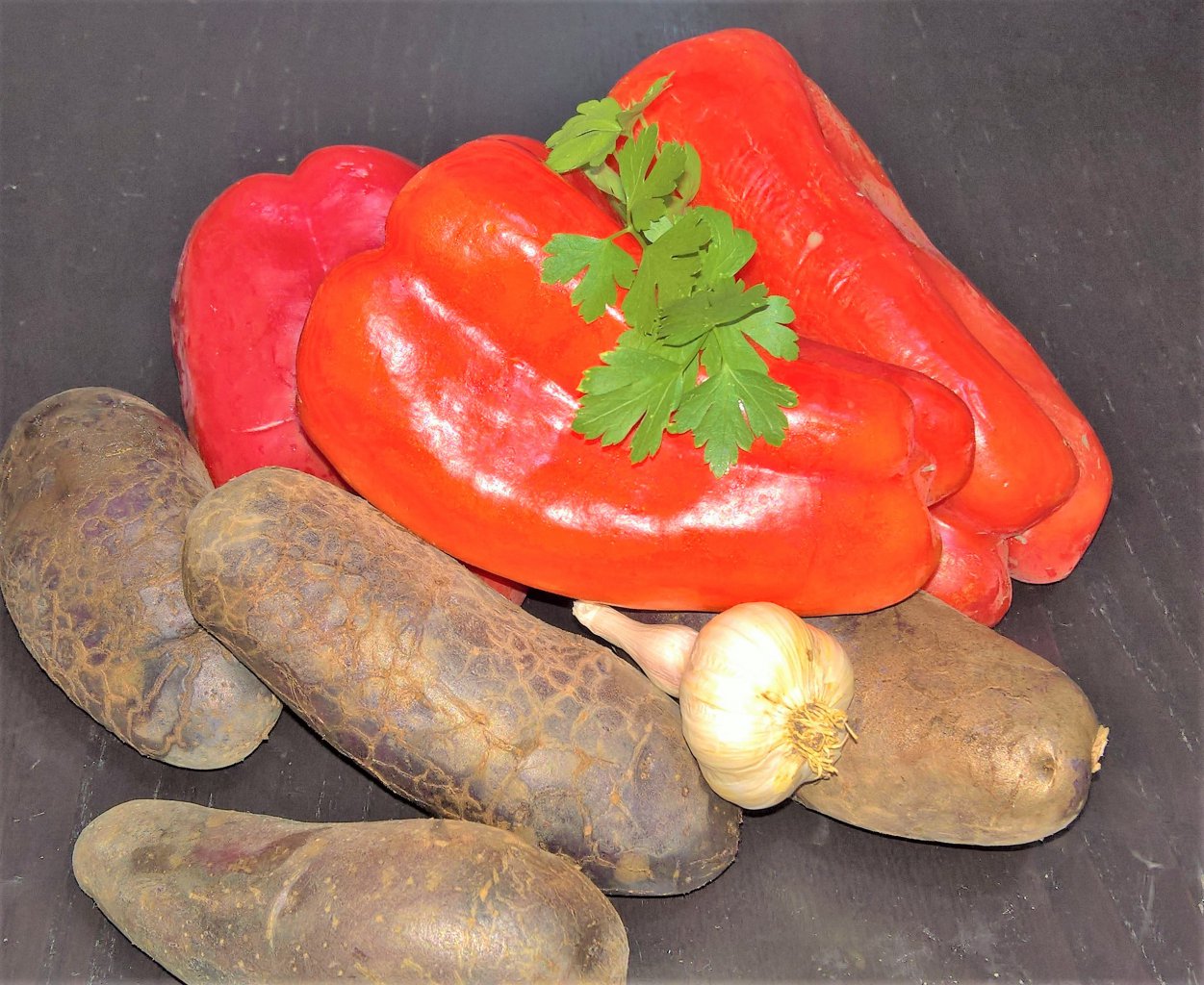 padellata di peperoni e patate viola