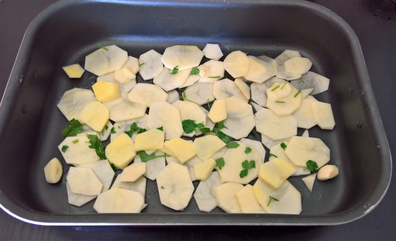 gambeoni con patate
